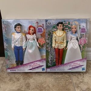 Disney Cinderella Charming Ariel Eric Princess The Little Mermaid 2 sets doll